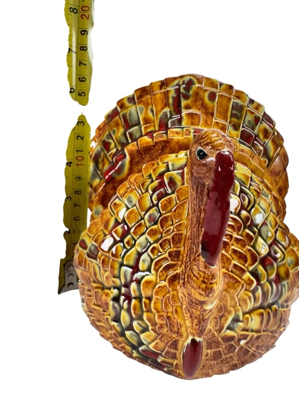 Ceramic Harvest Turkey Napkin Holder - Autumn Brown